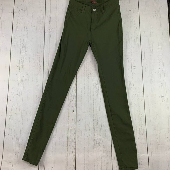 T&Y Large Skinny Fit Stretch Mid Rise‎ Green Jeans Pants Denim Women - Picture 1 of 9